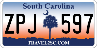 SC license plate ZPJ597