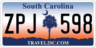 SC license plate ZPJ598
