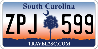 SC license plate ZPJ599