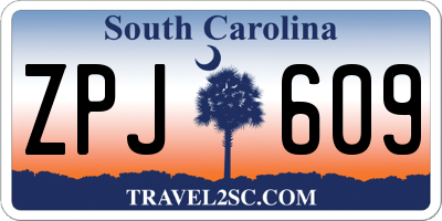SC license plate ZPJ609