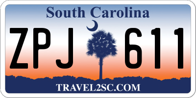 SC license plate ZPJ611