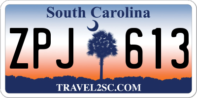 SC license plate ZPJ613