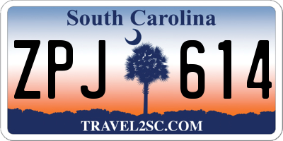 SC license plate ZPJ614