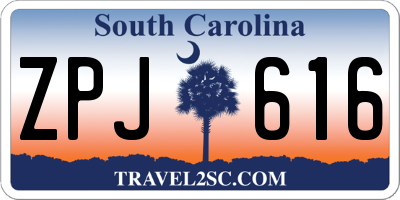 SC license plate ZPJ616