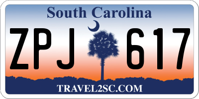 SC license plate ZPJ617