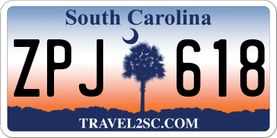 SC license plate ZPJ618