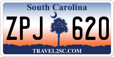 SC license plate ZPJ620