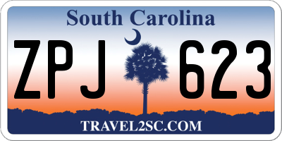 SC license plate ZPJ623
