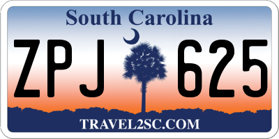 SC license plate ZPJ625