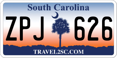 SC license plate ZPJ626