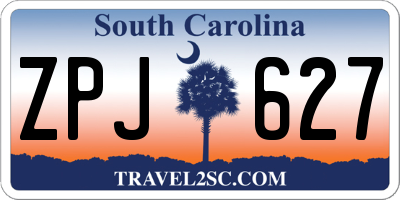 SC license plate ZPJ627