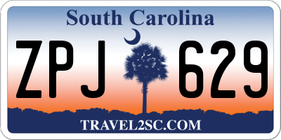 SC license plate ZPJ629