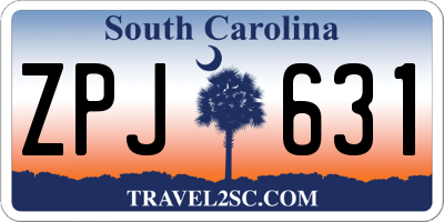 SC license plate ZPJ631