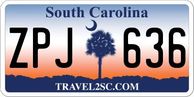 SC license plate ZPJ636