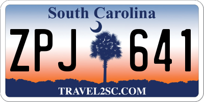 SC license plate ZPJ641
