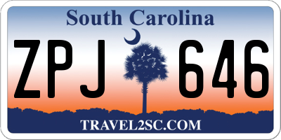 SC license plate ZPJ646