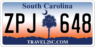 SC license plate ZPJ648