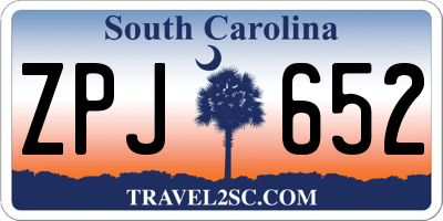 SC license plate ZPJ652