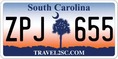 SC license plate ZPJ655