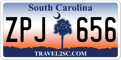 SC license plate ZPJ656