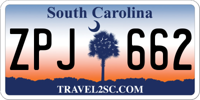 SC license plate ZPJ662
