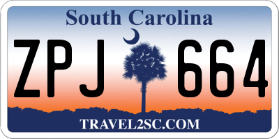 SC license plate ZPJ664