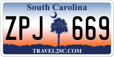SC license plate ZPJ669