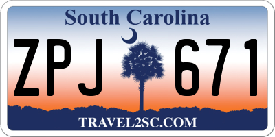 SC license plate ZPJ671