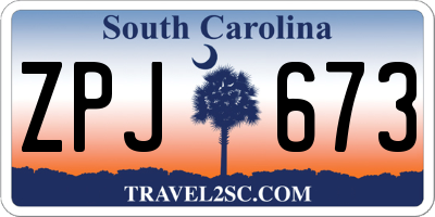 SC license plate ZPJ673