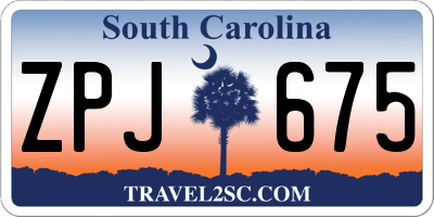 SC license plate ZPJ675