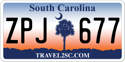 SC license plate ZPJ677