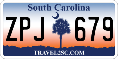 SC license plate ZPJ679