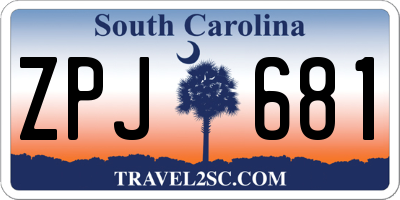 SC license plate ZPJ681