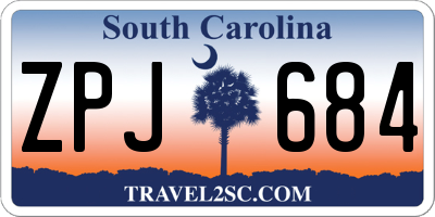 SC license plate ZPJ684