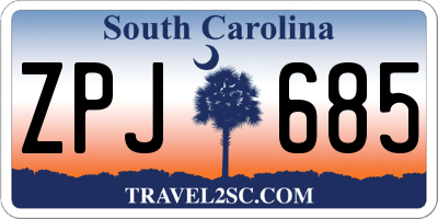 SC license plate ZPJ685