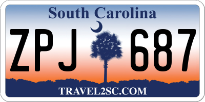 SC license plate ZPJ687