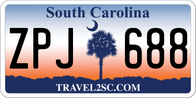 SC license plate ZPJ688