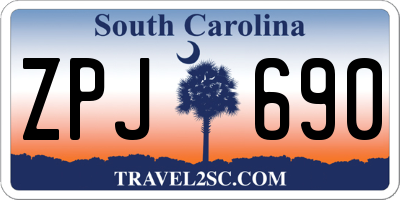 SC license plate ZPJ690