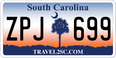SC license plate ZPJ699