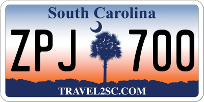 SC license plate ZPJ700