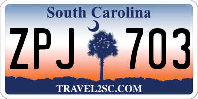 SC license plate ZPJ703