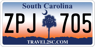 SC license plate ZPJ705