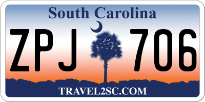 SC license plate ZPJ706