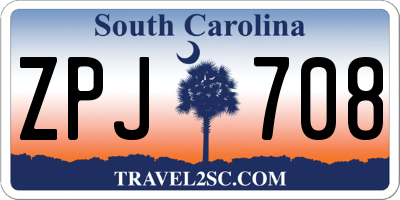 SC license plate ZPJ708