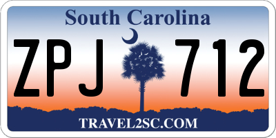 SC license plate ZPJ712