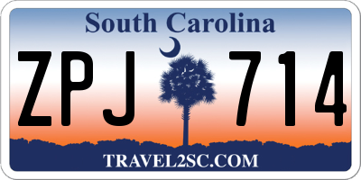 SC license plate ZPJ714