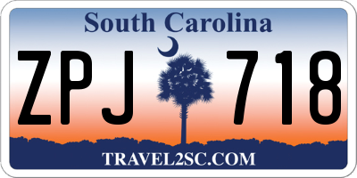 SC license plate ZPJ718