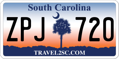 SC license plate ZPJ720