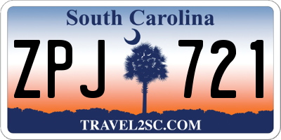 SC license plate ZPJ721