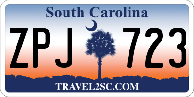 SC license plate ZPJ723
